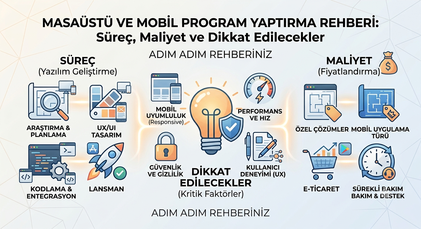 Masaüstü ve Mobil Program Yaptırma: Süreç, Maliyet ve Dikkat Edilecekler